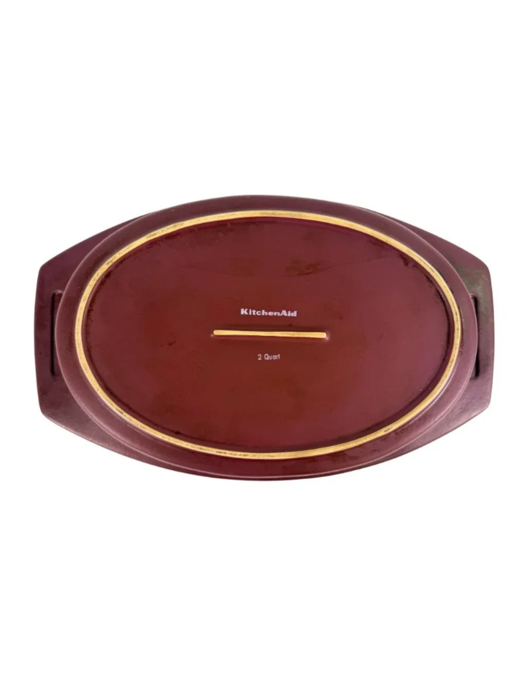 KitchenAid Red Cranberry 2 Quart Stoneware Bakeware Casserole Dish‎ Baking Pan